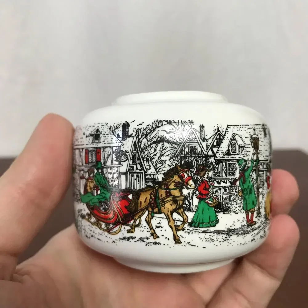 Potpourri Press VTG Christmas Villagers Carolers Room Scenter Decor Tea Light